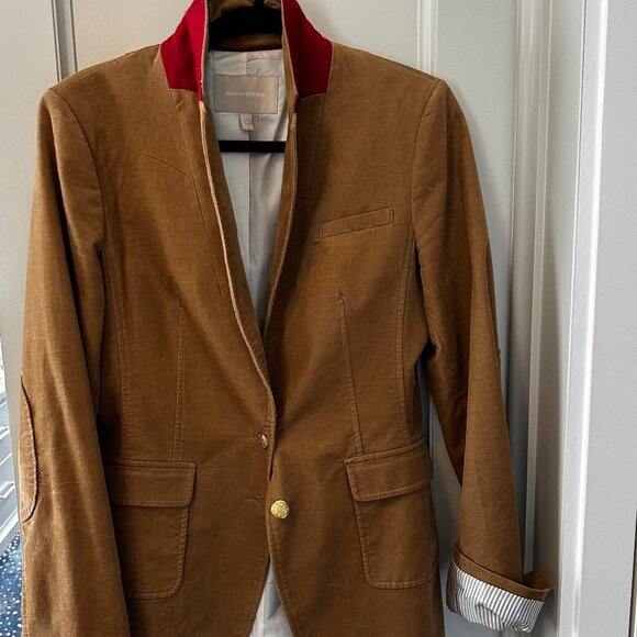 Tan Felt/Velvet Blazer - Picture 2 of 3
